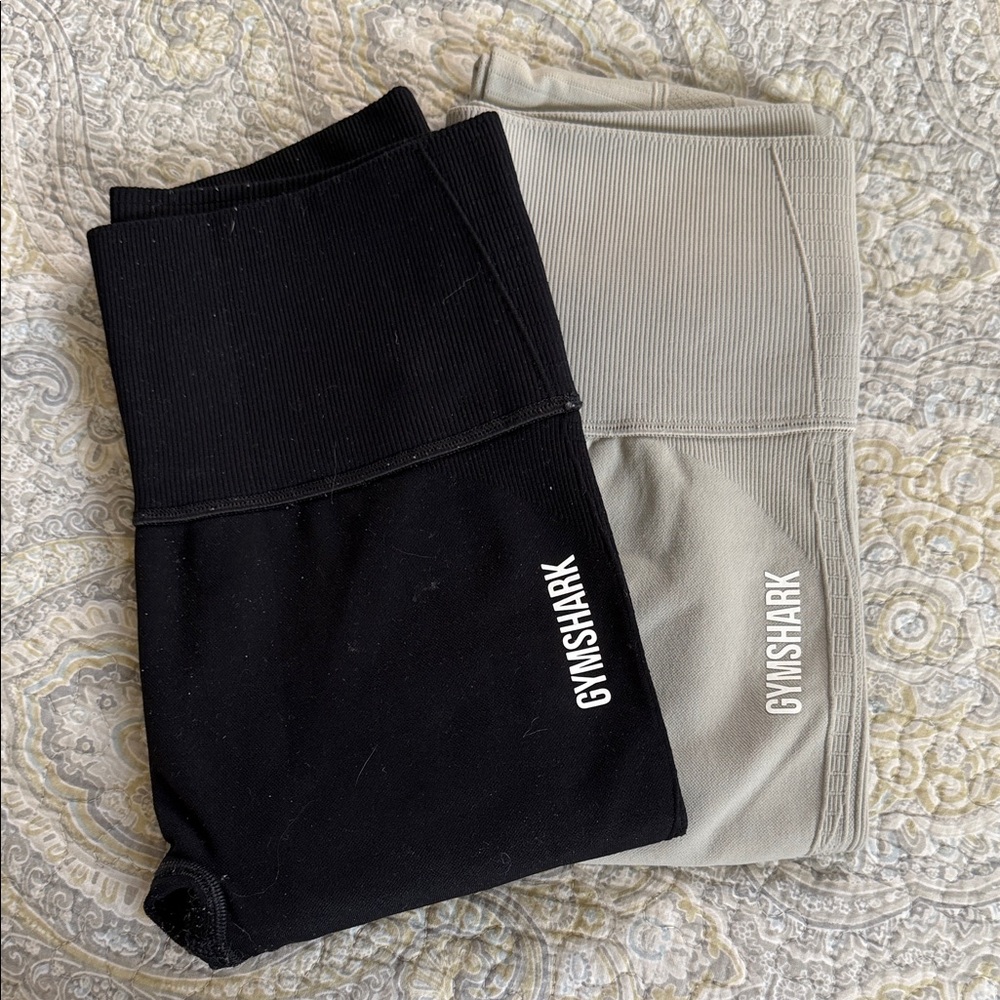Gymshark Women's ENERGY SEAMLESS LEGGINGS Light Gray & Black